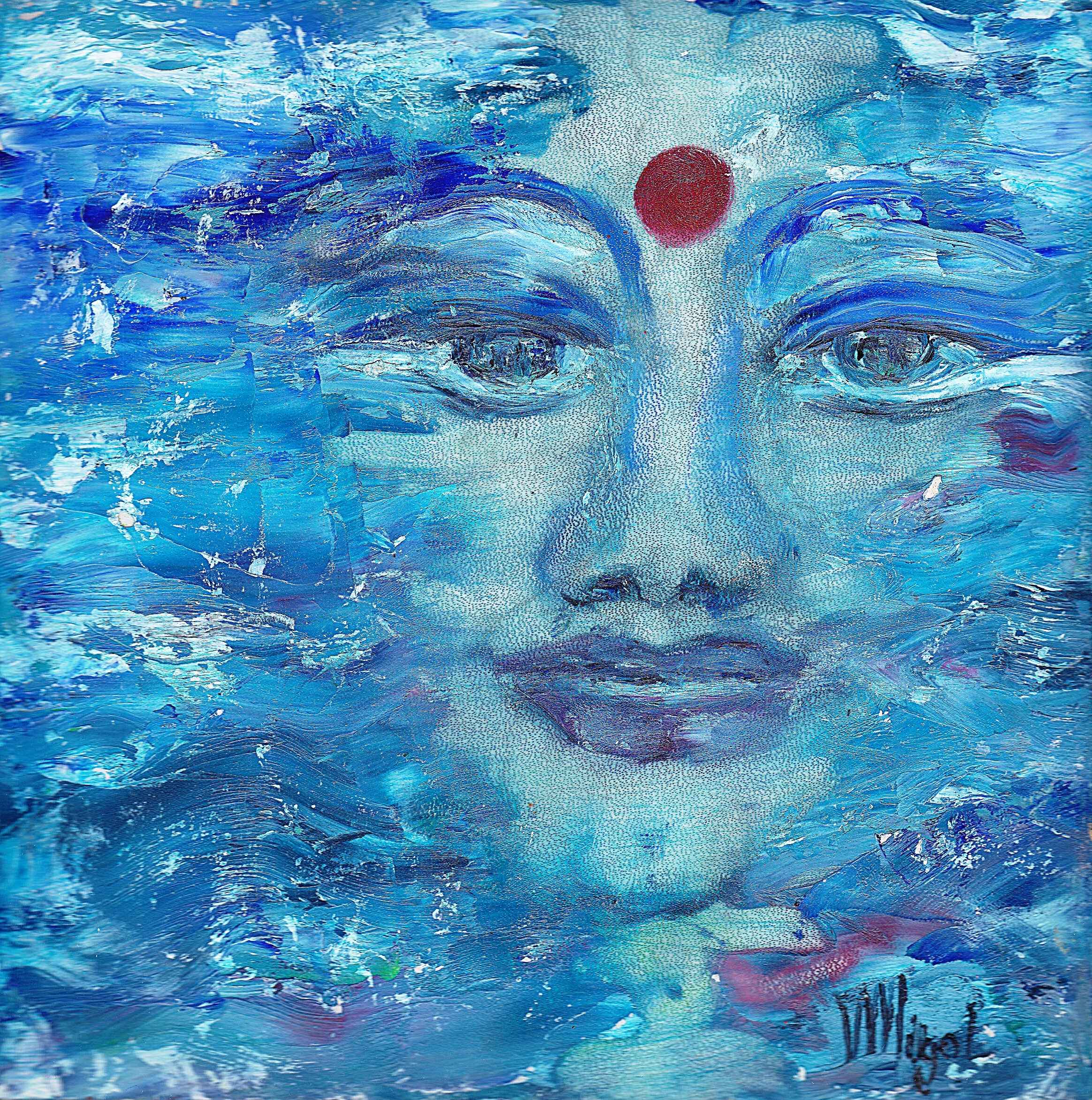 WP_(1) Océanique, Huile sur PVC 20x20cm