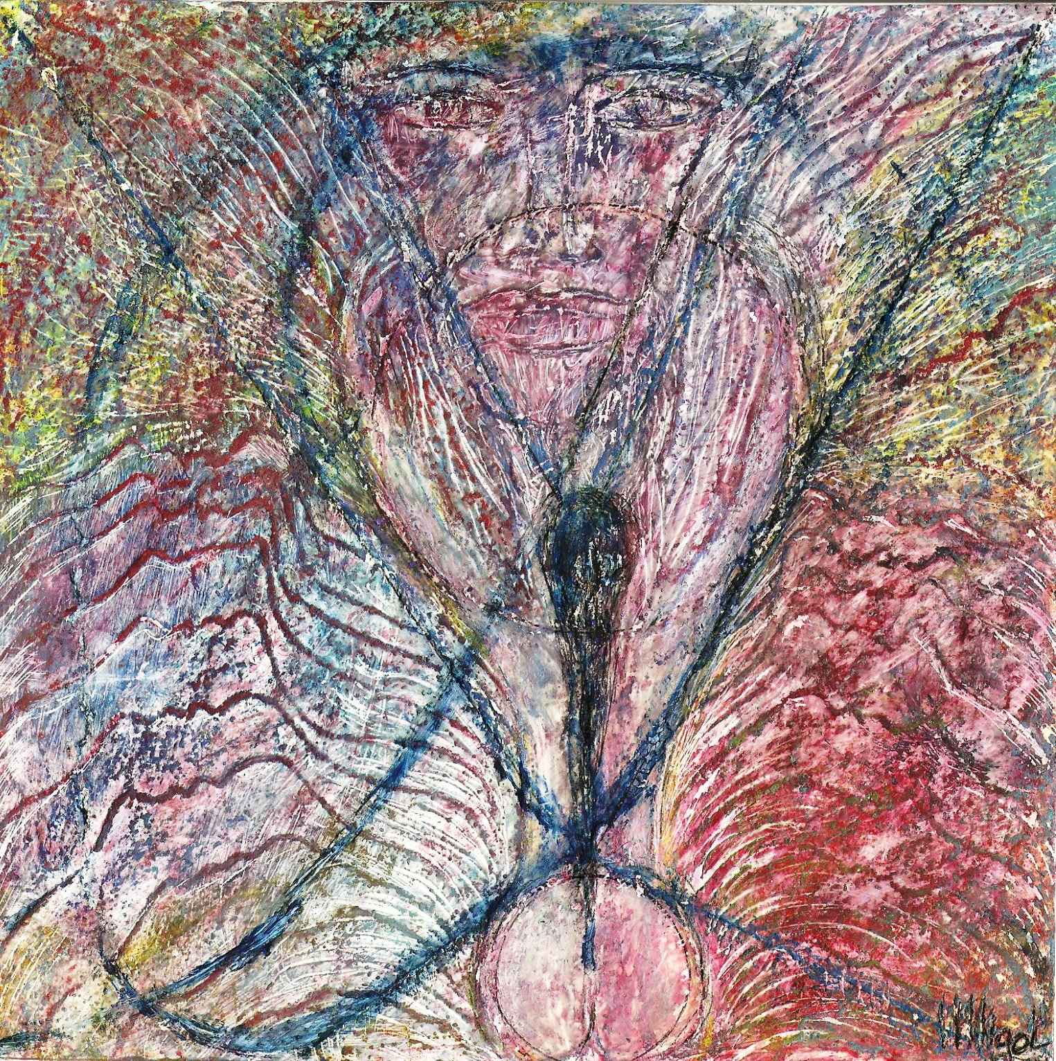 WP_(15) Cosmos 3, Technique mixte sur papier 20X20 cm