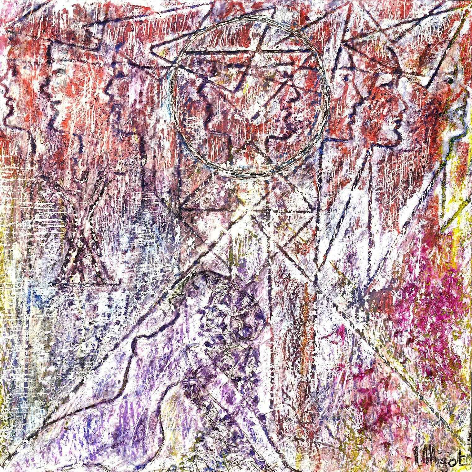 WP_(17)Cosmos 1,Technique mixte sur papier 20X20 cm