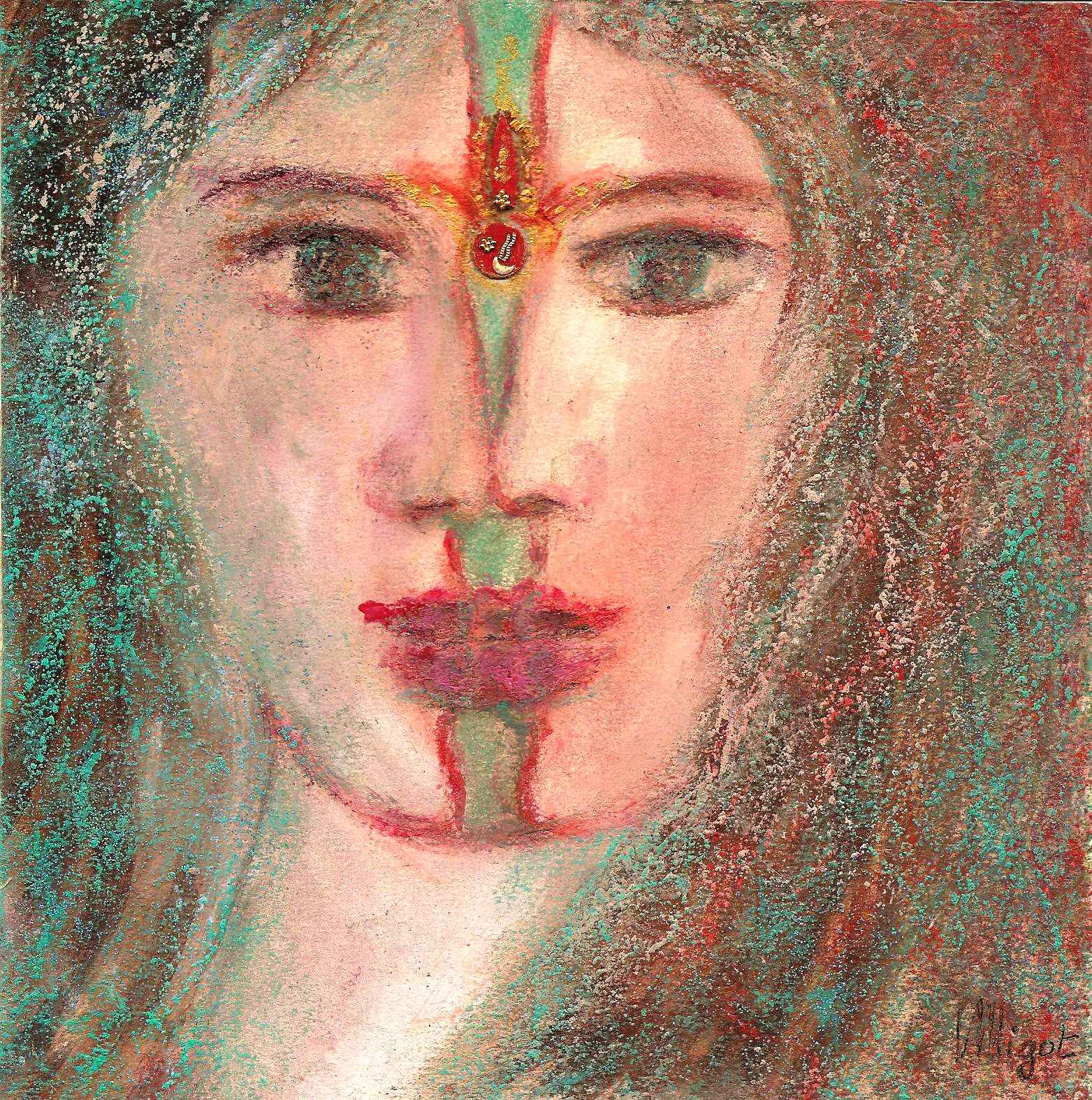 WP_(18) 1 1=3 Tendresse Technique mixte sur papier 20X20 cm