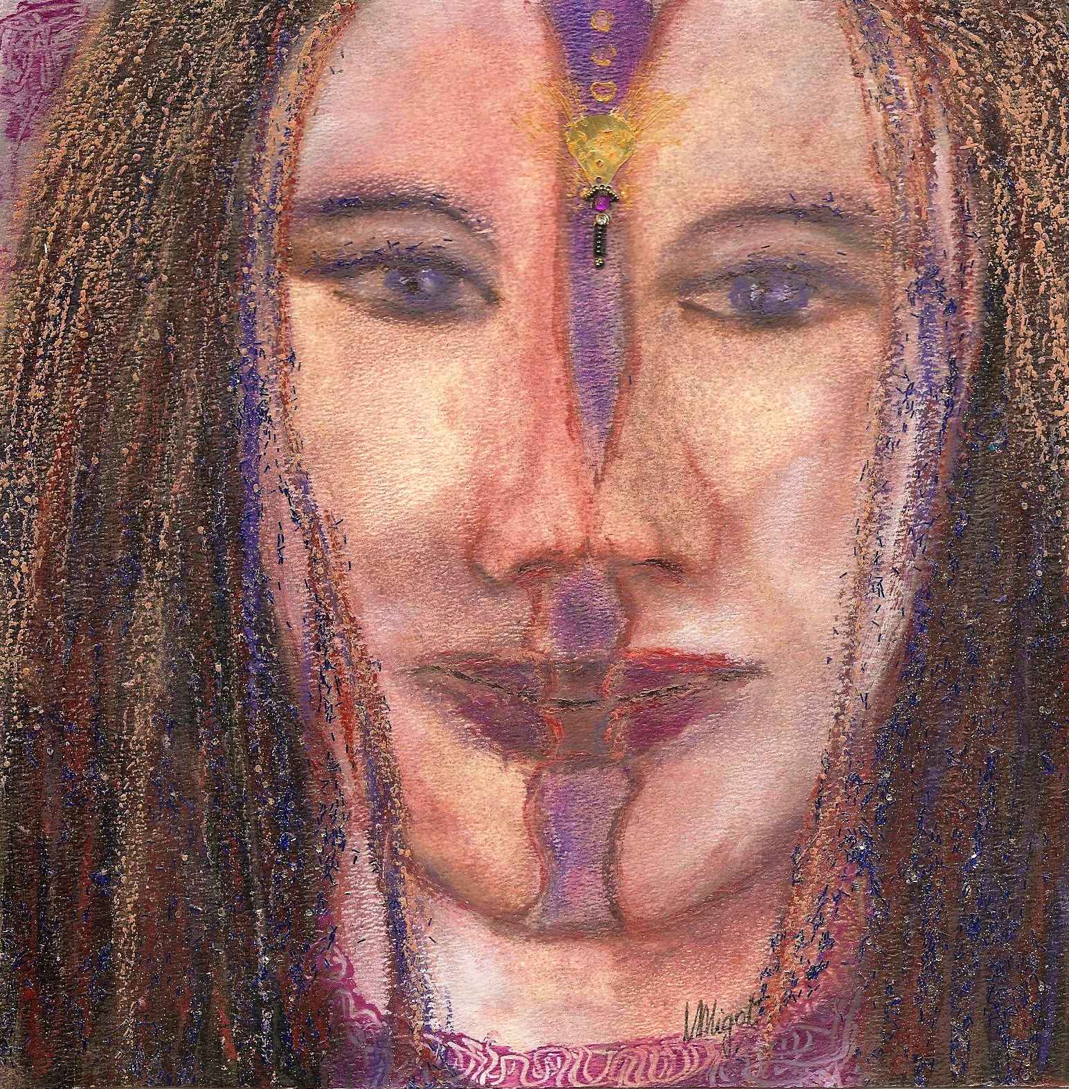 WP_(20)1 1=3 Compassion Technique mixte sur papier 20X20 cm