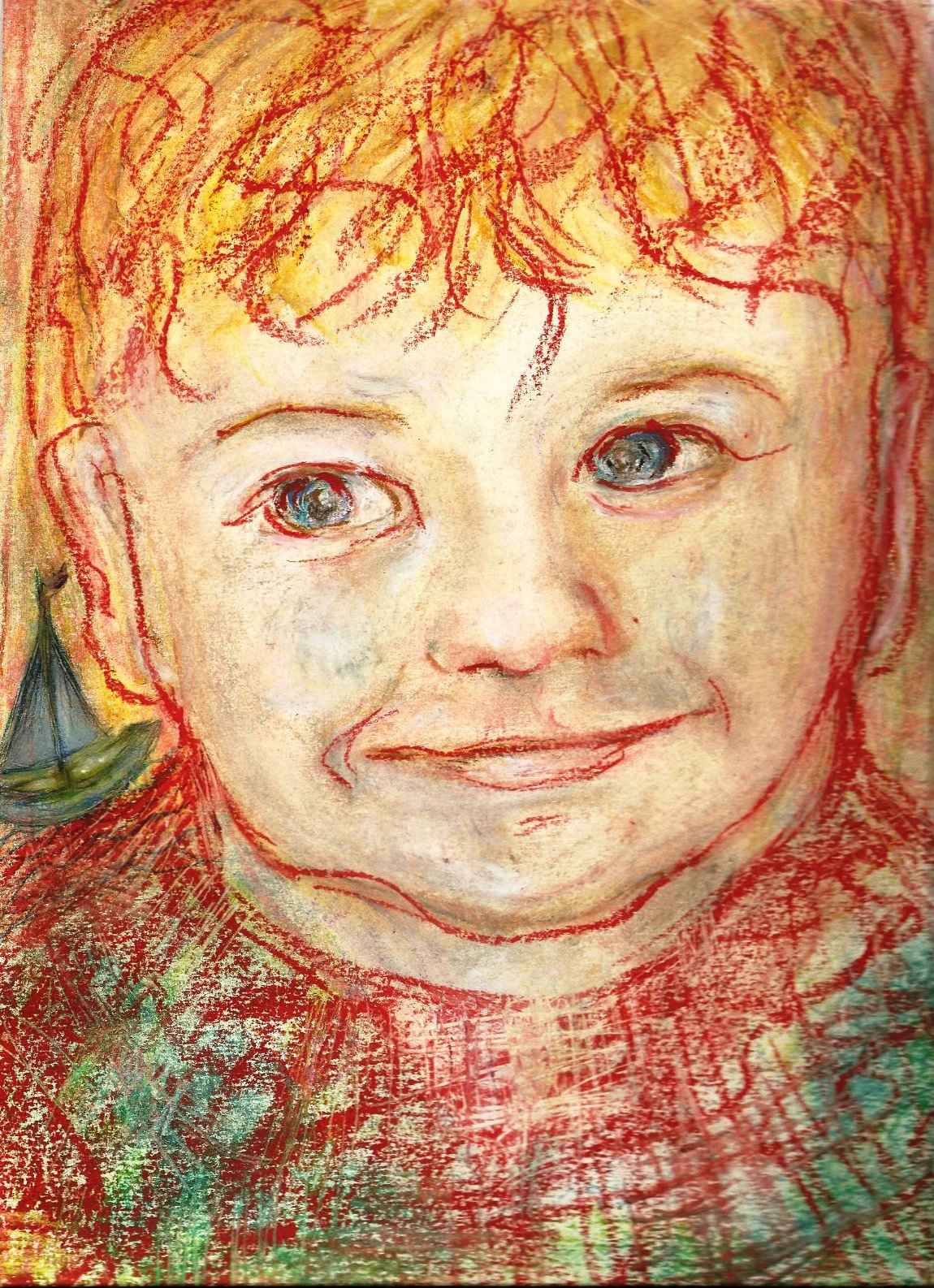 WP_(8)Maman les petits bateaux, technique mixte sur papier 32X24 cm