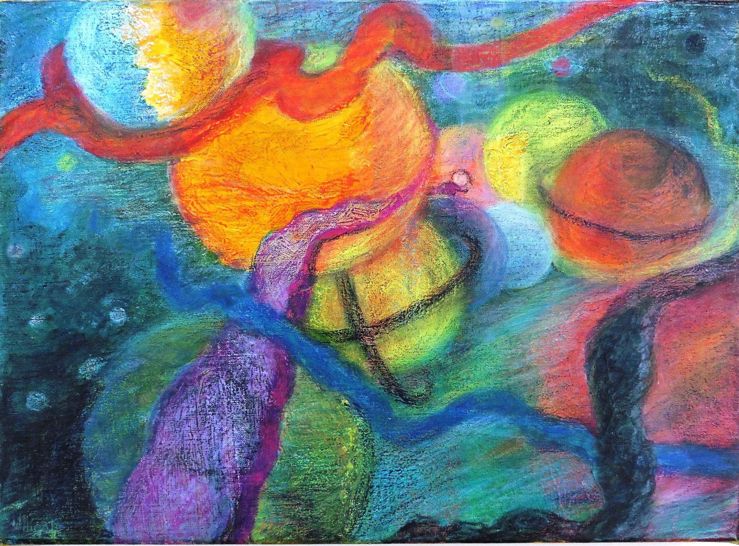 WP_Kids in the Box – Carte de L&rsquo;univers (Without you the world wouldn&rsquo;t go round) canvas 24 X 33 cm Mixed Media