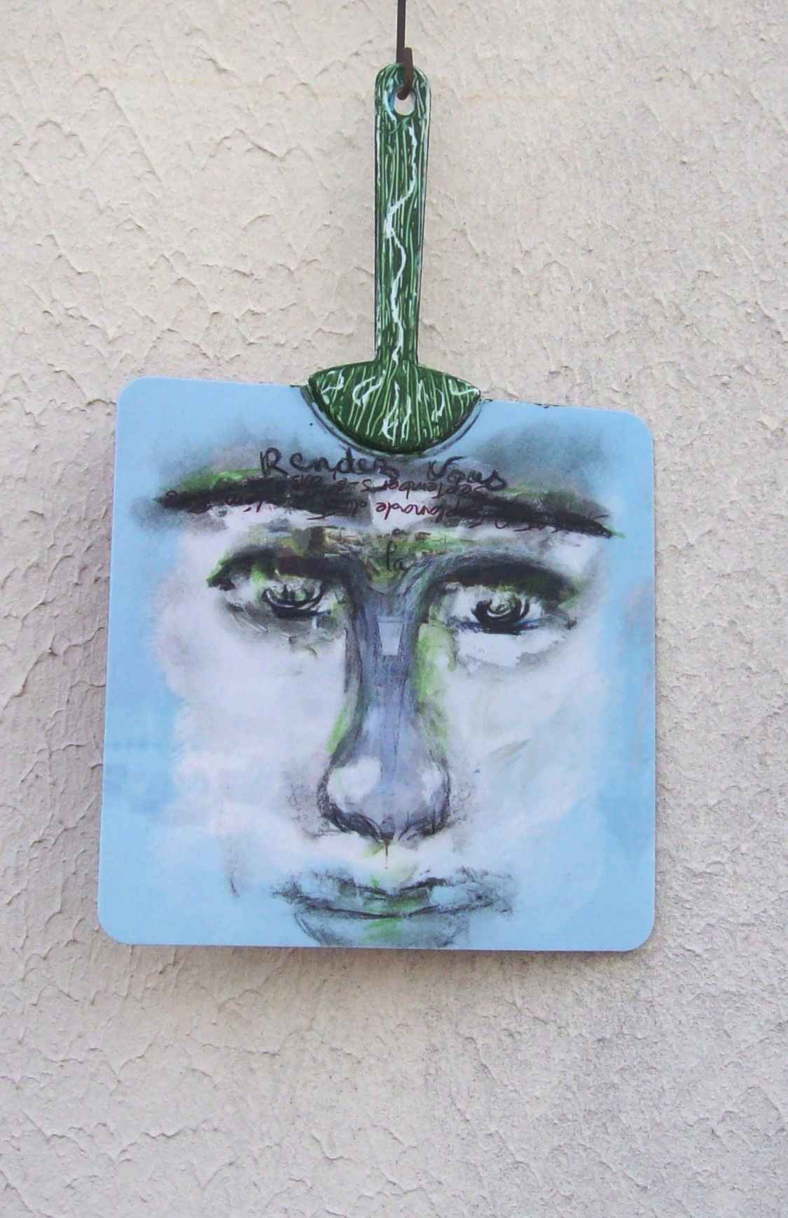 WP_Kids in the box – 1er rendez-vous -work on upcycled plastic 16,5 X 16,5 cm Mixed Media