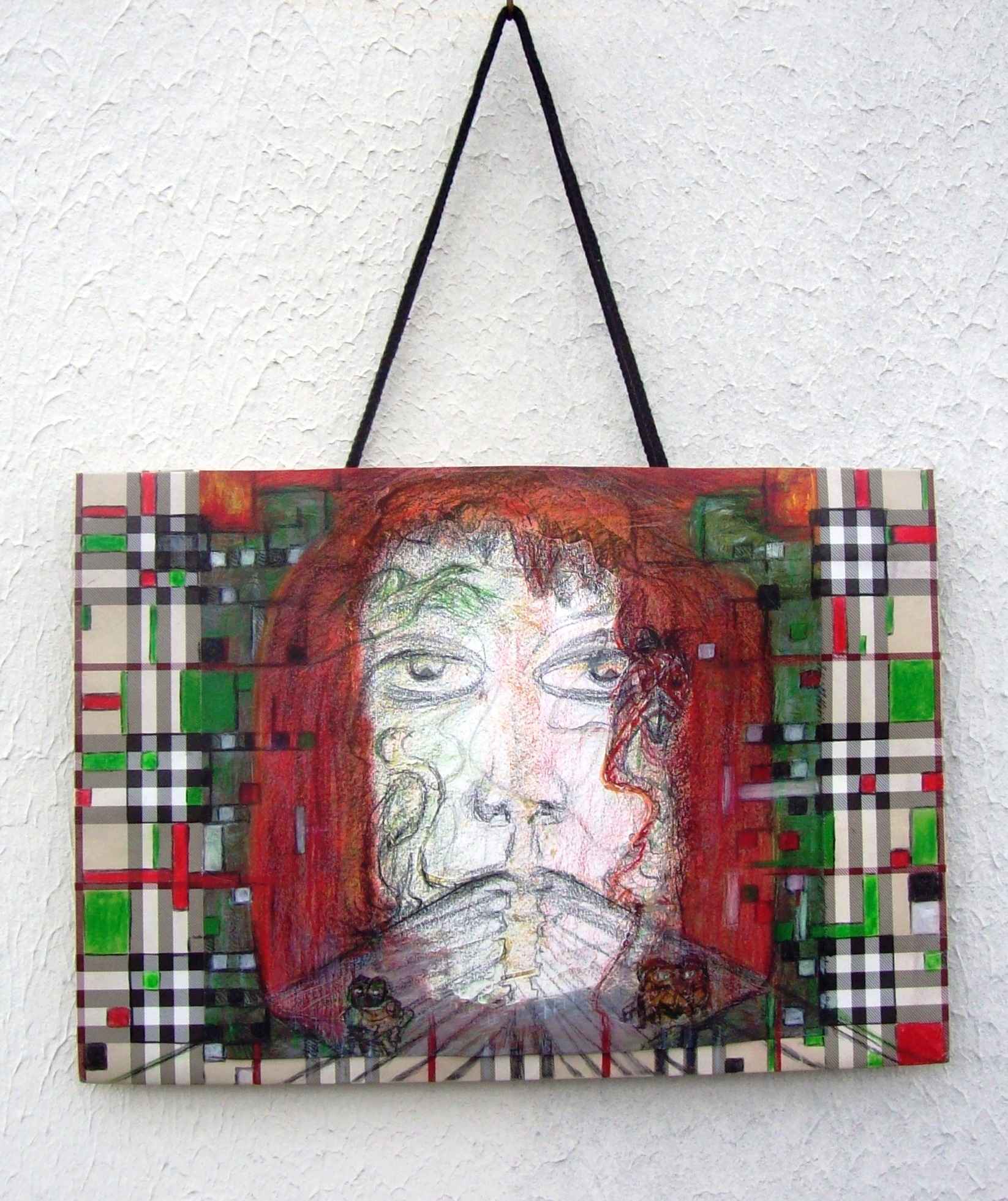 WP_Witchcraft – Métamorphoses – oeuvre sur sac papier recyclé (work on upcycling bag) 42 X 29 cm Technique Mixte